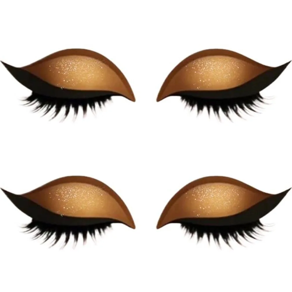2 Pairs Self-Adhesive Lazy Eyeshadow Eyelash Patch Reusable Quick Makeup Waterproof Eyeliner Sticker Creative Trendy