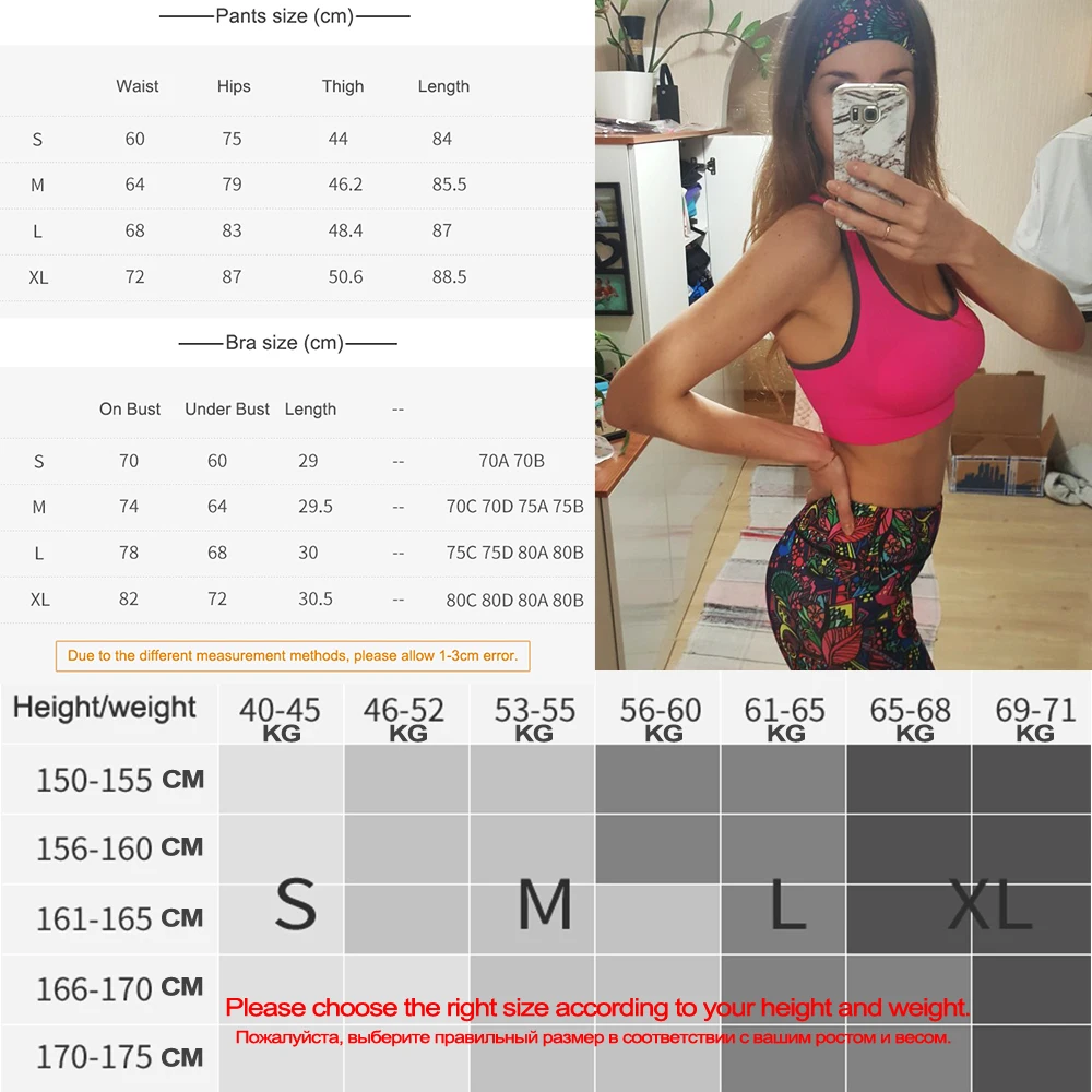 Women Tracksuit Yoga Sets Fitness Sportswear Gym Outfit Sports Suit Workout Clothes High Waist Leggings Crop Top Two Piece Set