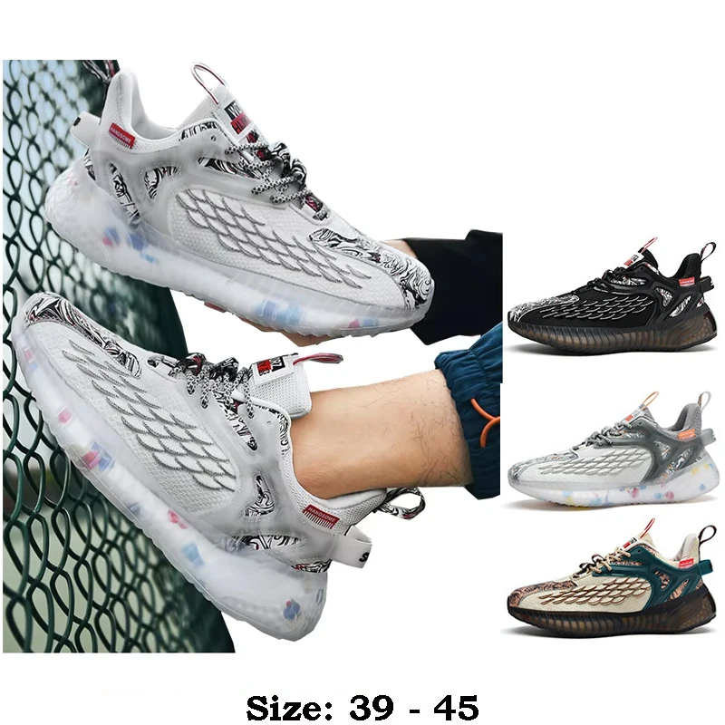 

Высококачественная повседневная спортивная обувь для мужчин, новинка 2025, размер 44, 45, удобные теннисные кроссовки для бега на открытом воздухе - белый, черный