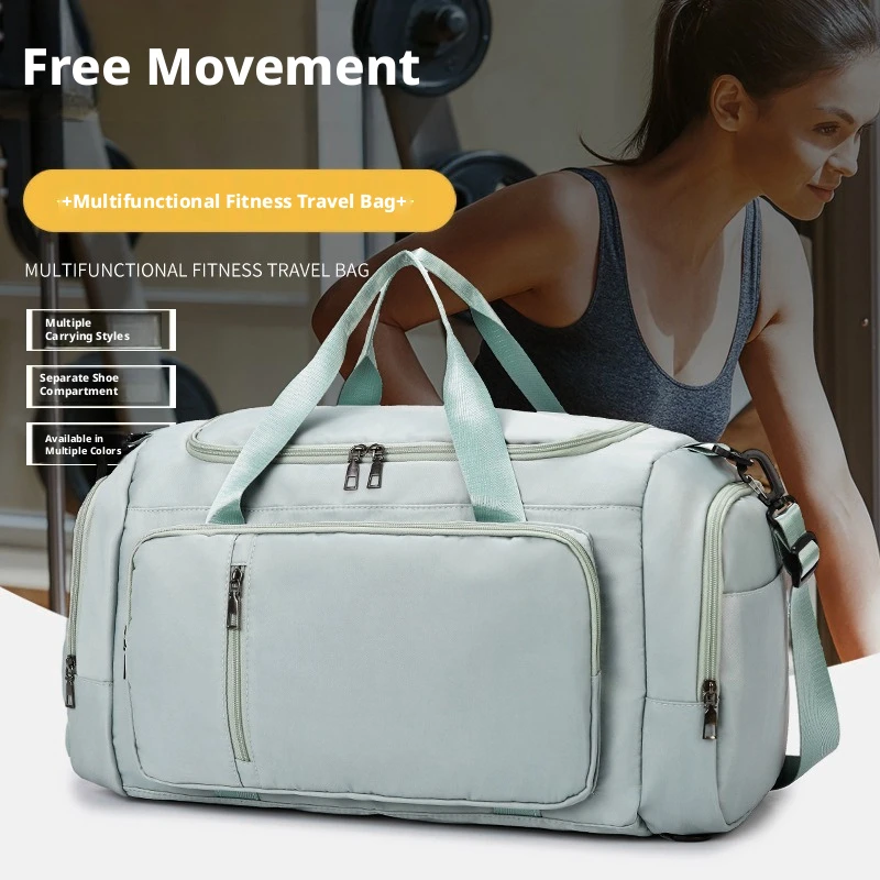 Large Travel Duffel Bag Backpack, Gym Sports Bag with Shoe Compartment, Waterproof Weekender Bag for Yoga Fitness