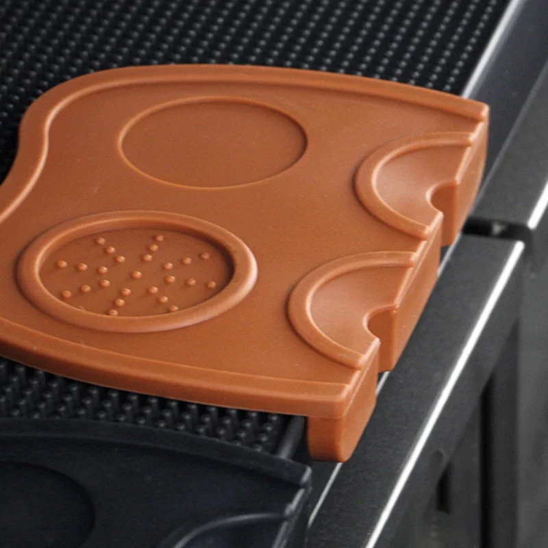 Non-Slip Espresso Coffee Tamper Mat Station Silicone Corner Pad for Portafilter Home Barista Tamping Tools Accessories