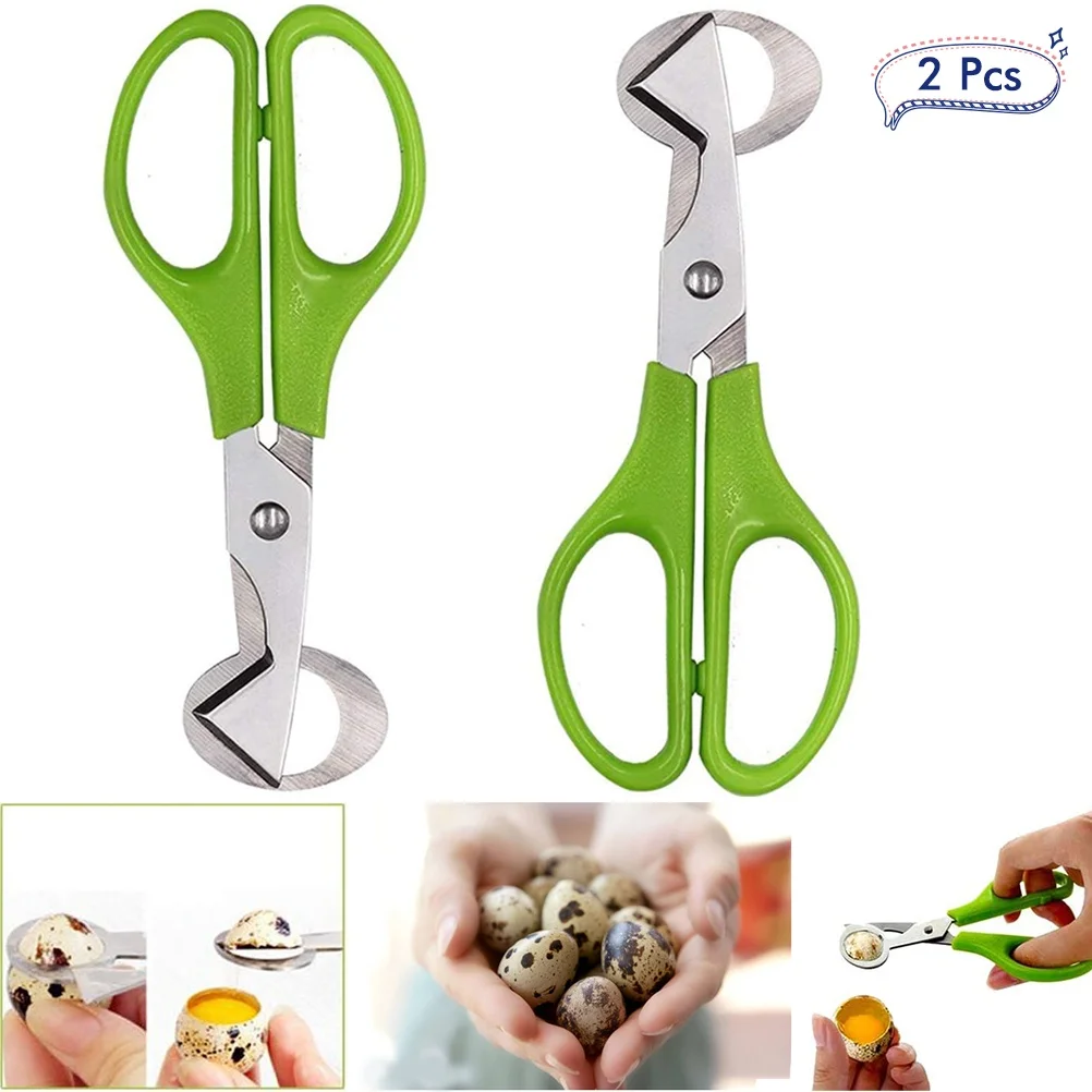 2PCS Stainless Steel Quail Egg Scissors Egg Shell Cutting Scissors Egg Divider Egg Opener Kitchen Gadget Kitchen Egg Scissors