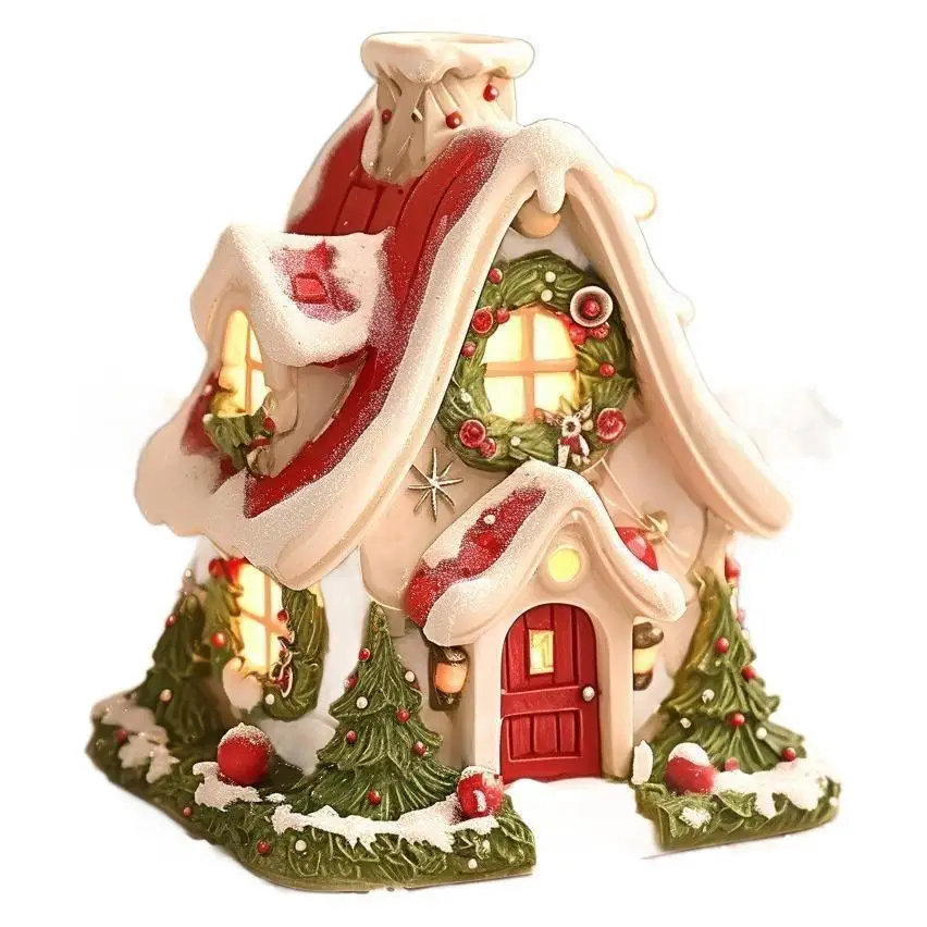 Christmas flat acrylic cottage incense burner family party decorations ornament
