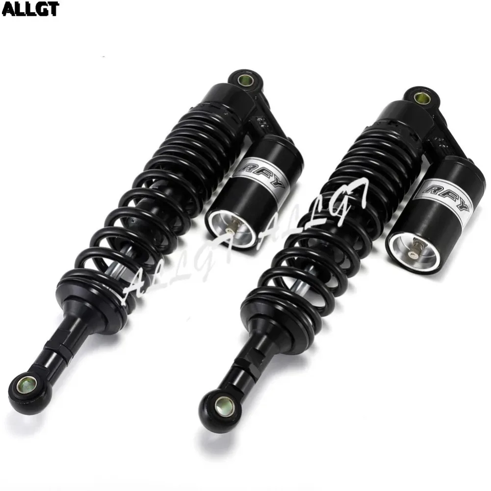 

ALLGT 13.5" 340mm Pair Air Rear Shock Absorbers For Honda Suzuki Yamaha Kawasaki Black