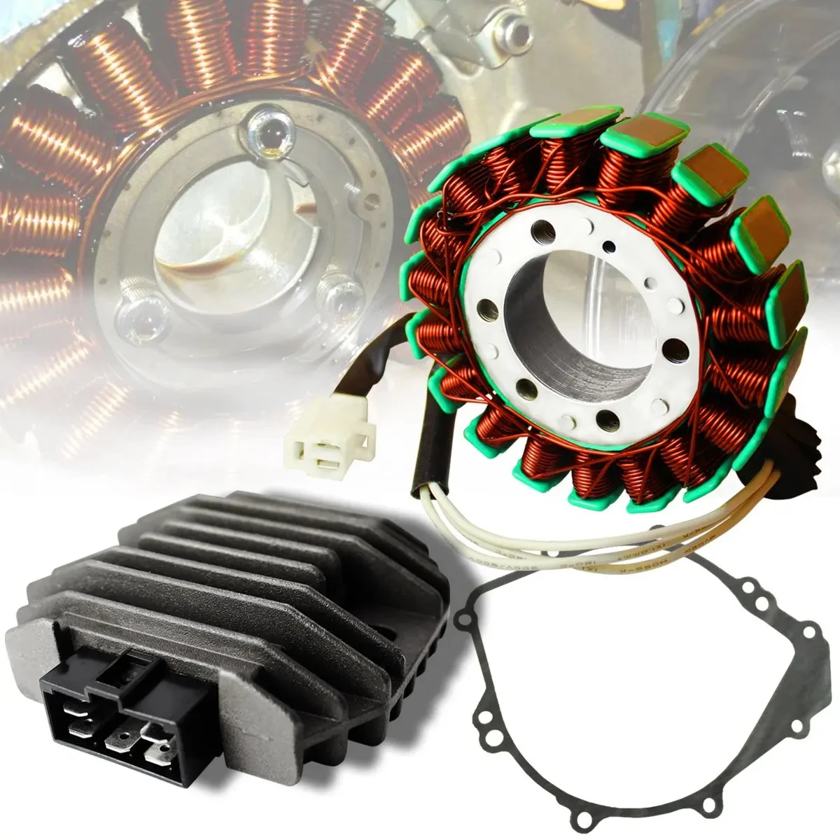 Magneto Coil Stator+Voltage Rectifier+Gasket Assy. For Yamaha 99-02 YZF-R6/R6S/YZFR6/YZFR6S/YZF-R6S 600 5EB-81410-00-00