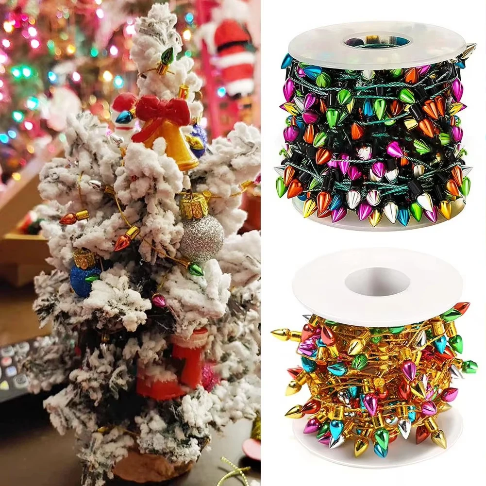 

5M/Roll Christmas Tree Decoration Colorful Bulbs String Home Xmas Tree Decor String Ornaments Navidad New Year DIY Decorations