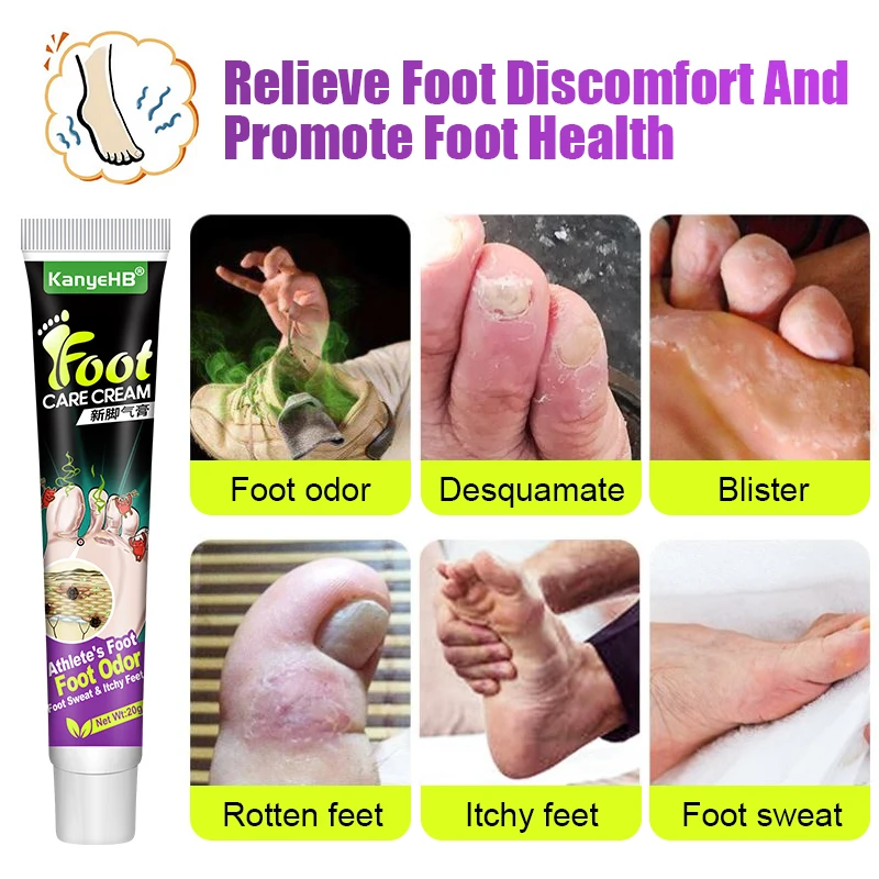 1pcs Foot Itch Cream Herbal Extract Repair Foot Skin Removal Odor Psoriasis Anti-skin Inhibitory Fungus Tinea Pedis Cream G027