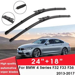 자동차 와이퍼 블레이드, BMW 4 시리즈, F32, F33, F36, 2013-2017, 24 인치 + 18 인치, 앞유리, 깨끗한 천연 고무, 자동차 와이퍼 액세서리