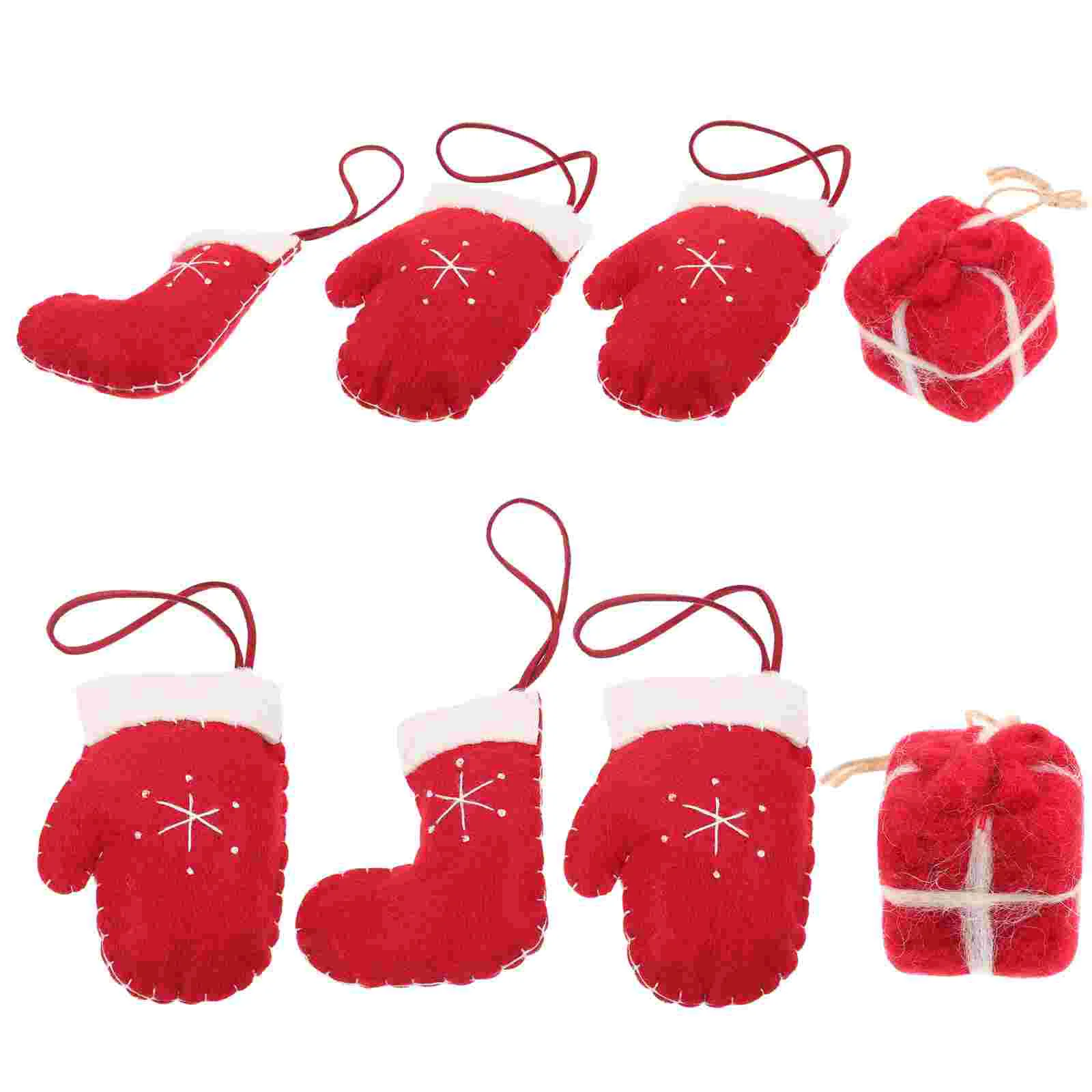 

8 Pcs Wool Felt Pendant Hanging Decors Xmas Tree Christmas Neutral Ornaments Themed Pendants Man Garland Decorations