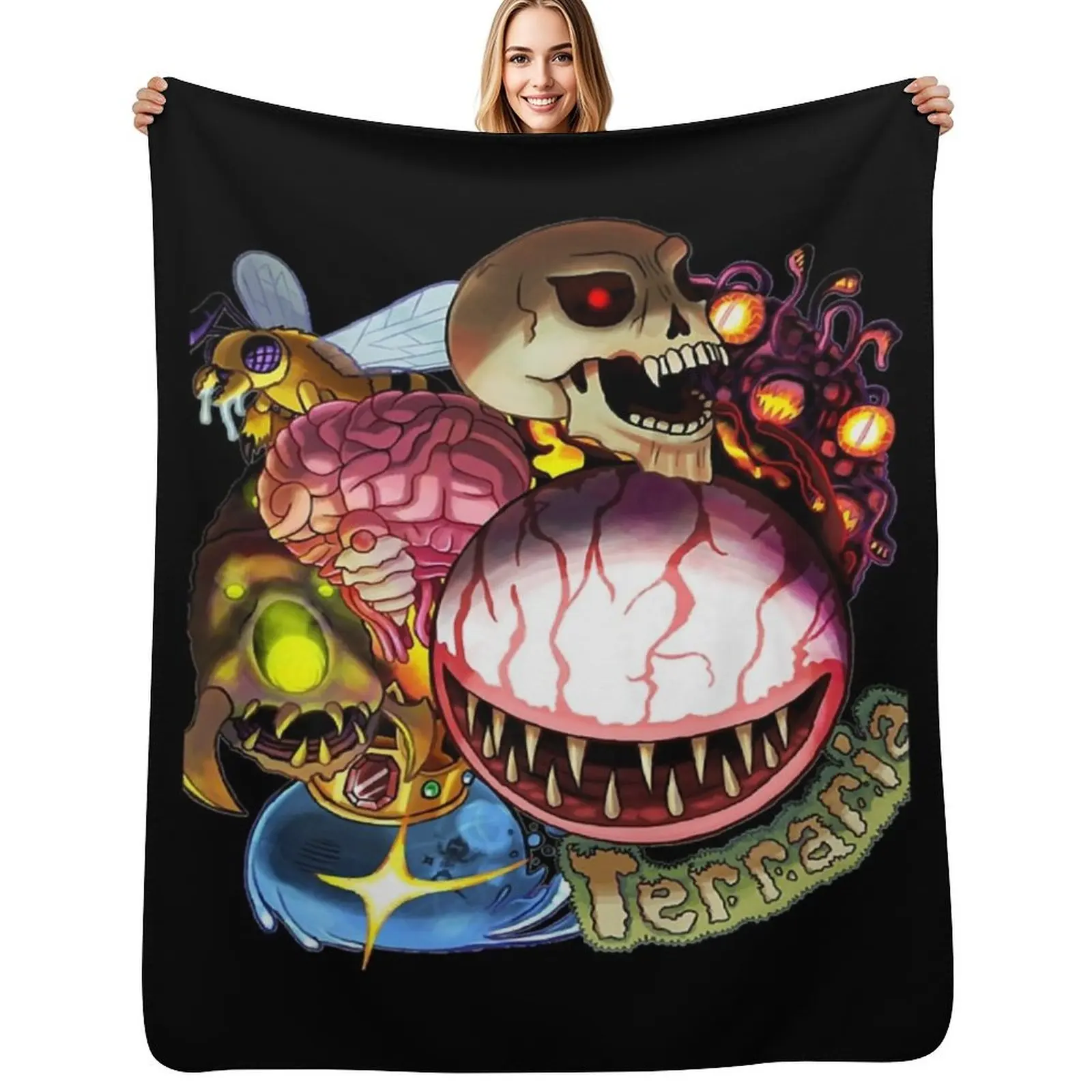 

Gifts For Men Terraria Game Boss For Fans Rush Halloween Throw Blanket Lightweight Cozy Blanket for Bed Sofa