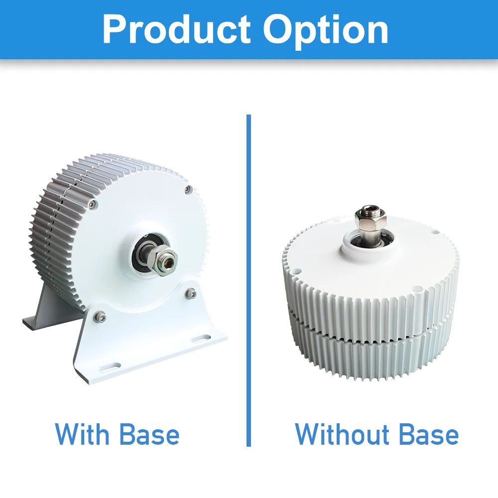 Low Speed 2000W 12V 24V 48V AC Gearless Permanent Magnet Generators Use For Water Power and Turbine Meteor New Energy Generators
