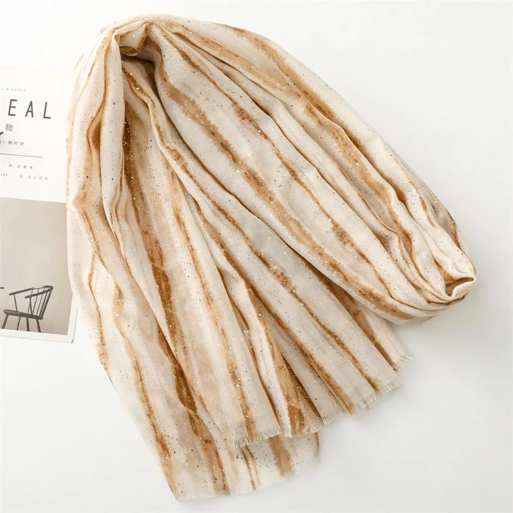 

Шаль-пашмина из вискозы с омбре-полосками и блестками, Испания 2026, высококачественный женский платок-накидка, 180*90 см