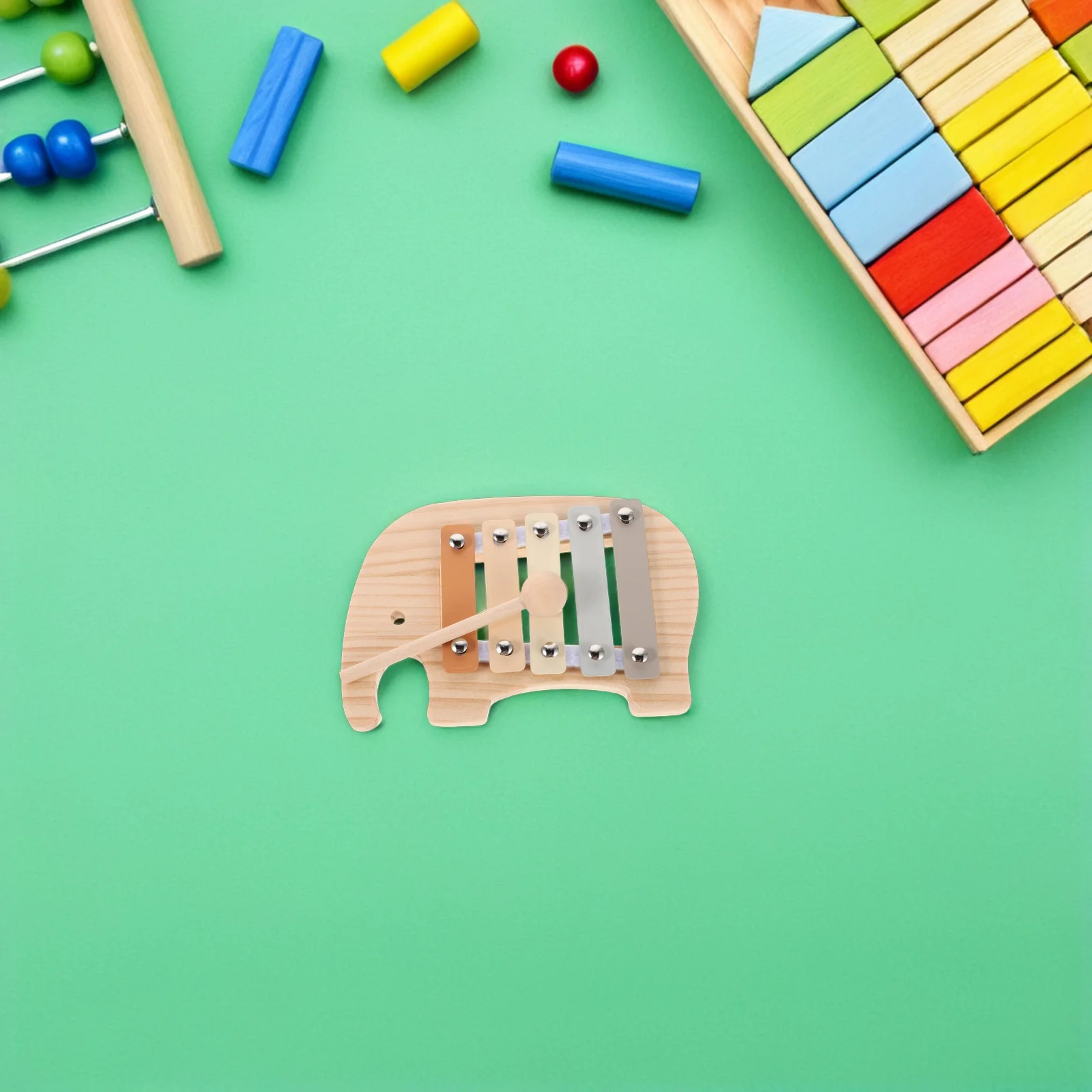 Elefant Buntes Holz-Xylophon Montessori Musikinstrument Percussion Früher Rhythmus Lernen Kinder Musikinstrument Baby