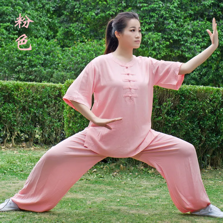 Women Tai Chi Kungfu Uniforms Linen Loose Quickly Dry Sweatshirt+pant Jogger Workout Casual Meditation Martial Arts Yoga Set