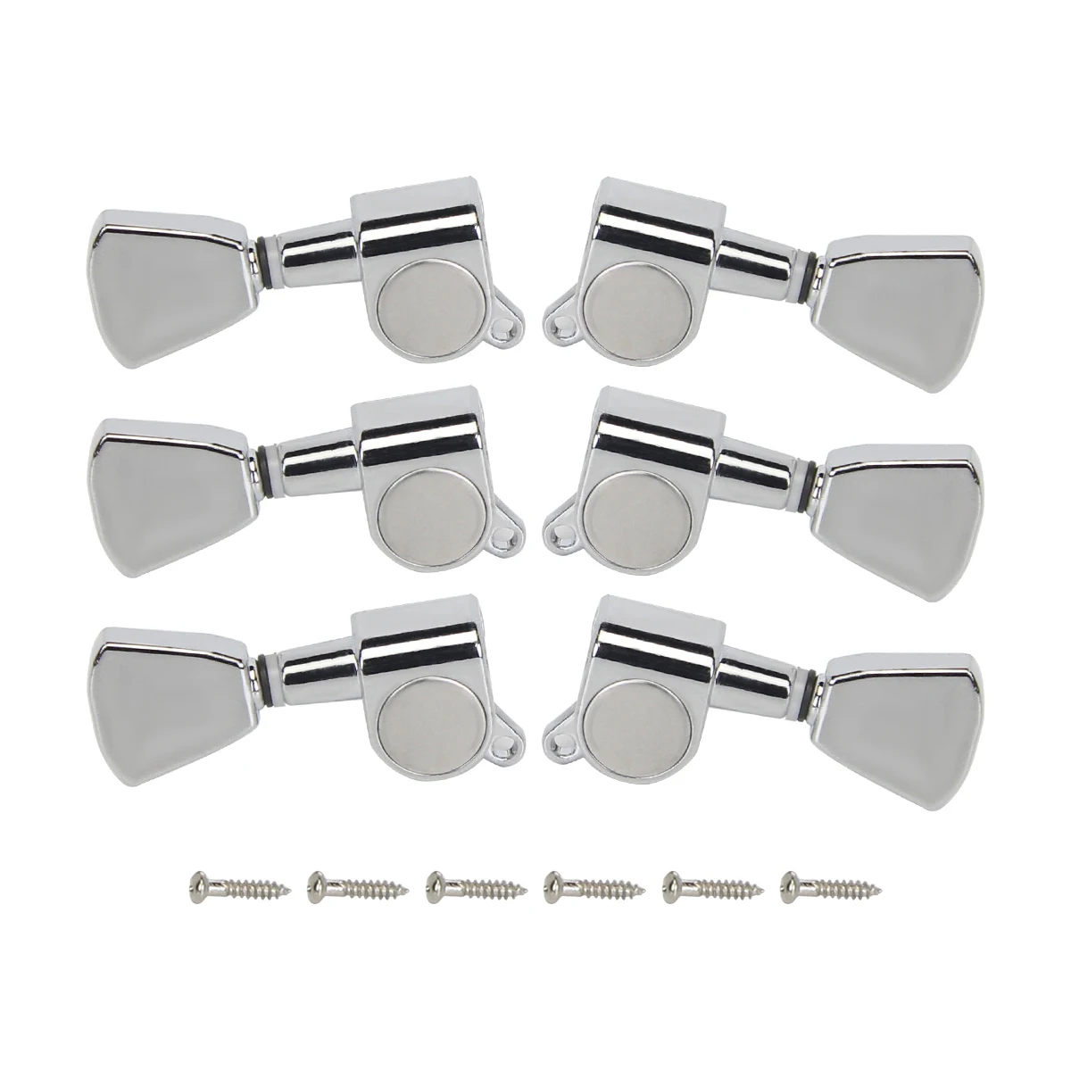 

FLEOR Set of Closed Guitar Tuning Keys Machine Heads Tuners 3L3R String Tuning Pegs Sealed ,Black/Silver Option
