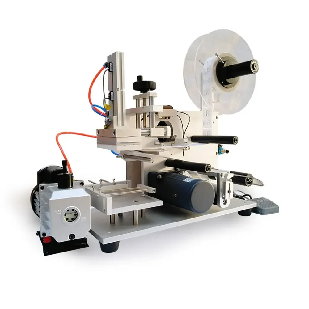 半自動空気圧フラットラベリングマシン、ドラッグボトル、スティックマークラベラー、LT-60