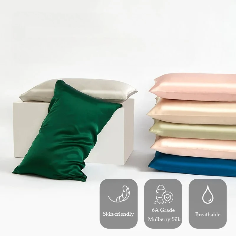 New Double-sided Silk 100% Mulberry Silk Pillowcase for Hair and Skin 19 Momme Real Silk Pillow Case Envelope-style Pillowcase