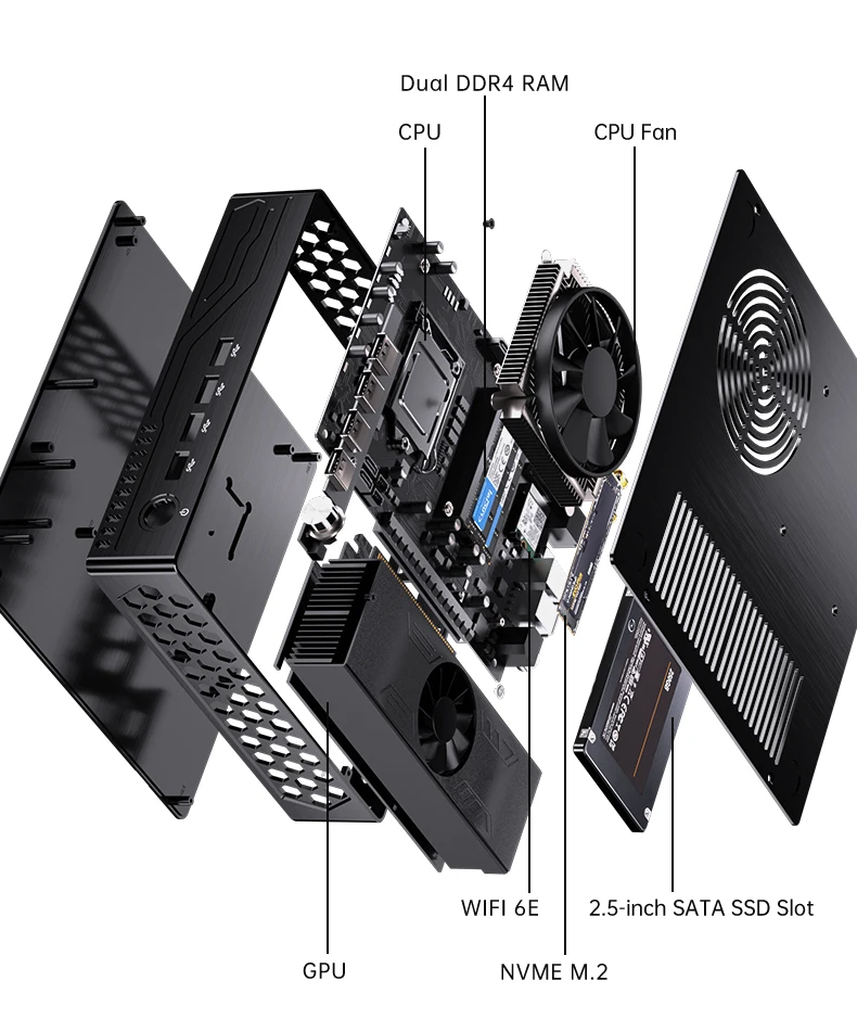 MSECORE MV9 Mini Gaming PC Intel Core I9-9900T RTX3050 6G Discrete Graphics DDR4 NVMe SSD WiFi5 BT5.0 HDMI DP Type-C 4K ESports