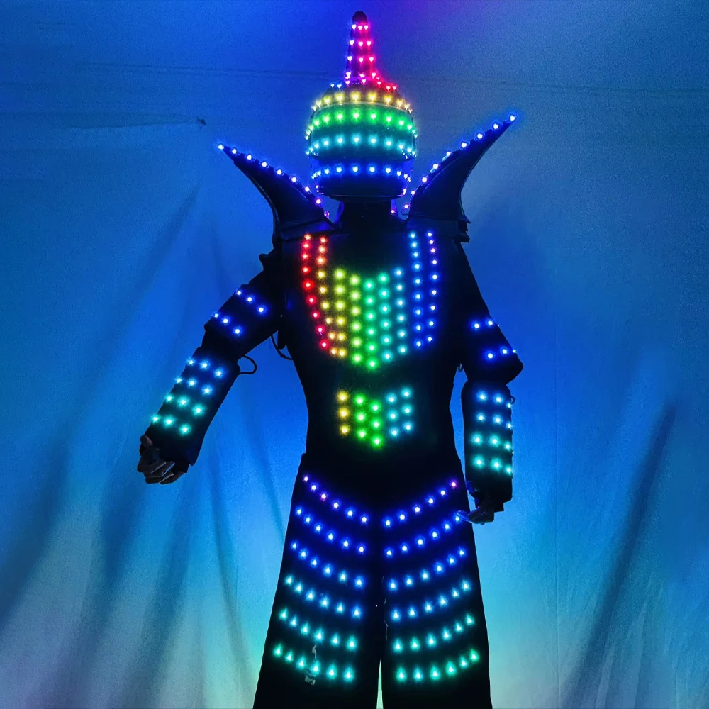 

Hot Sale Full Color Smart Pixels LED Robot Clothing Costume Clothes Stilts Walker Costume DJ LED Lights Luminous Jacket