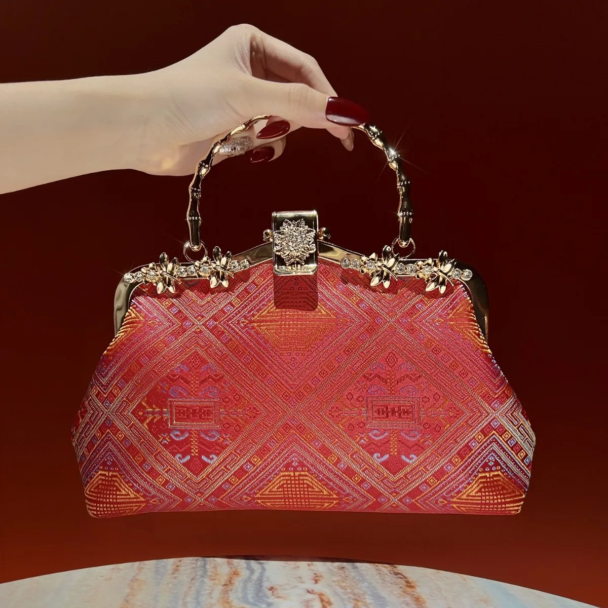 New retro national style handbag handbag wedding bridesmaid lady with cheongsam dress handbag dinner bag