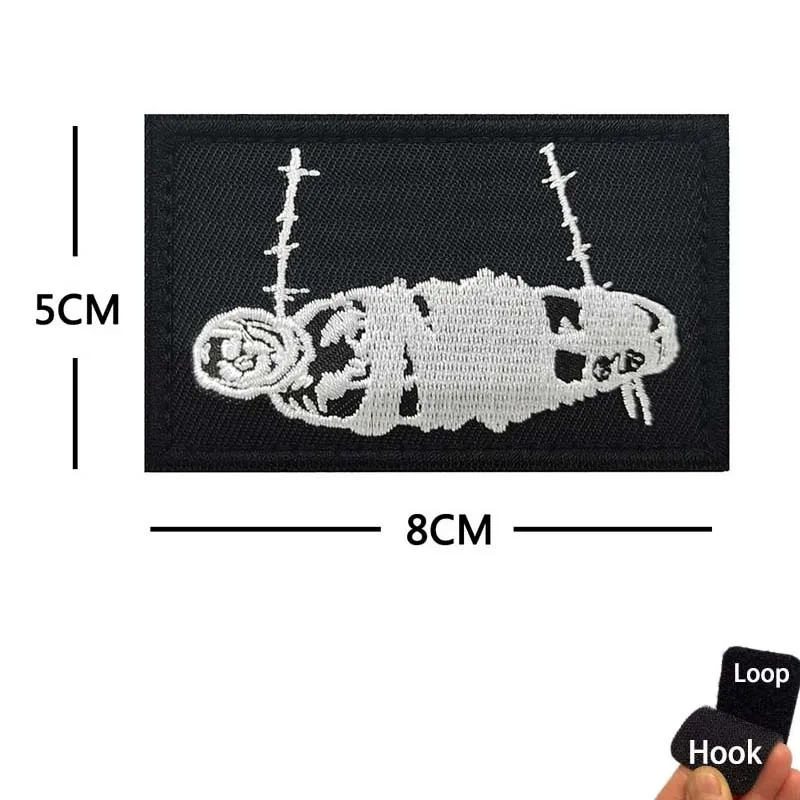 Piratenflagge, FOG Forward Observations Kleidungsabzeichen, Blackbeard Totenkopf Herz bestickte Applikation taktisches Emblem Hakenschlaufen-Aufnäher