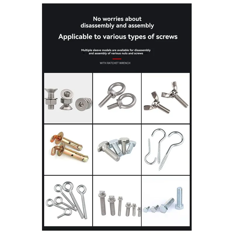 

B08B-Universal Socket Universal Magic Socket Multi-Function Wrench Socket Set Combination Tool Quick Ratchet Wrench