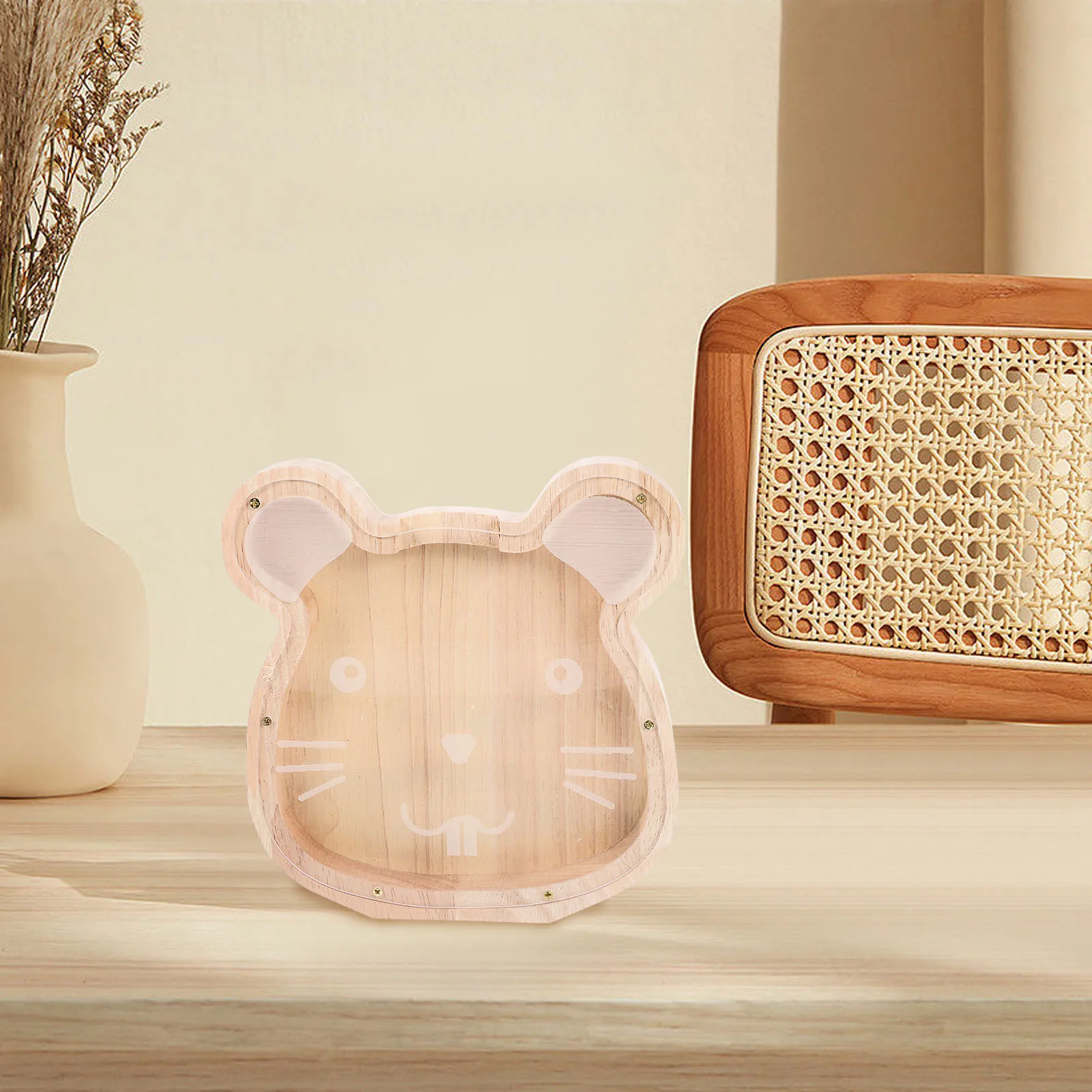 

Wooden Piggy Bank Animal Shaped Coins Collector Large Capacity Money Pot Kids Cartoon Zodiac Savings Box Decorative Household