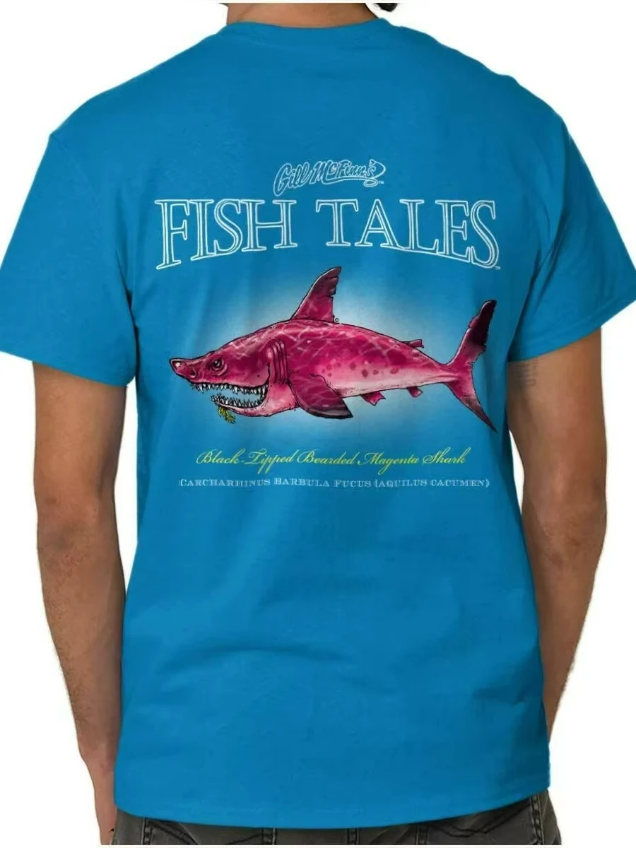 Black Tipped Bearded Shark Fashion Fishing Angler Gift T-Shirt Short Sleeve Casual 100% Cotton O-Neck Mens T-shirt Size S-3XL