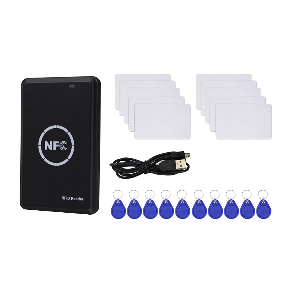 A49T RFID Reader Writer Duplicator, NFC Reader, Smart Card Programmer, Access Card Decoder, Writable T5577 UID Fobs Cards