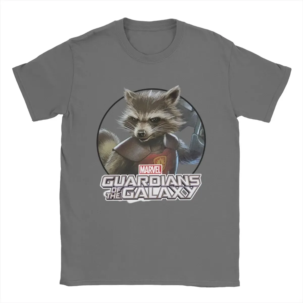 Marvel Rocket Portrait Legend Men's Printed T-shirt Guardians of The Galaxy T-shirt Men's Cotton Casual Short Sleeve Top