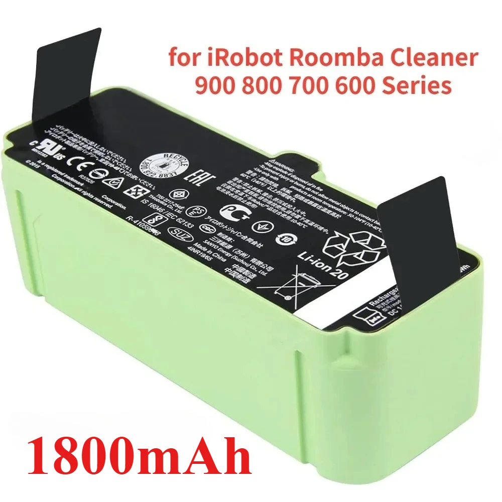 

14.4V 1800mAhLi Ion Battery for iRobot Roomba Cleaner 900 800 700 600 Series 960 980 981 965 895 890 860 695 692 690 680675Parts