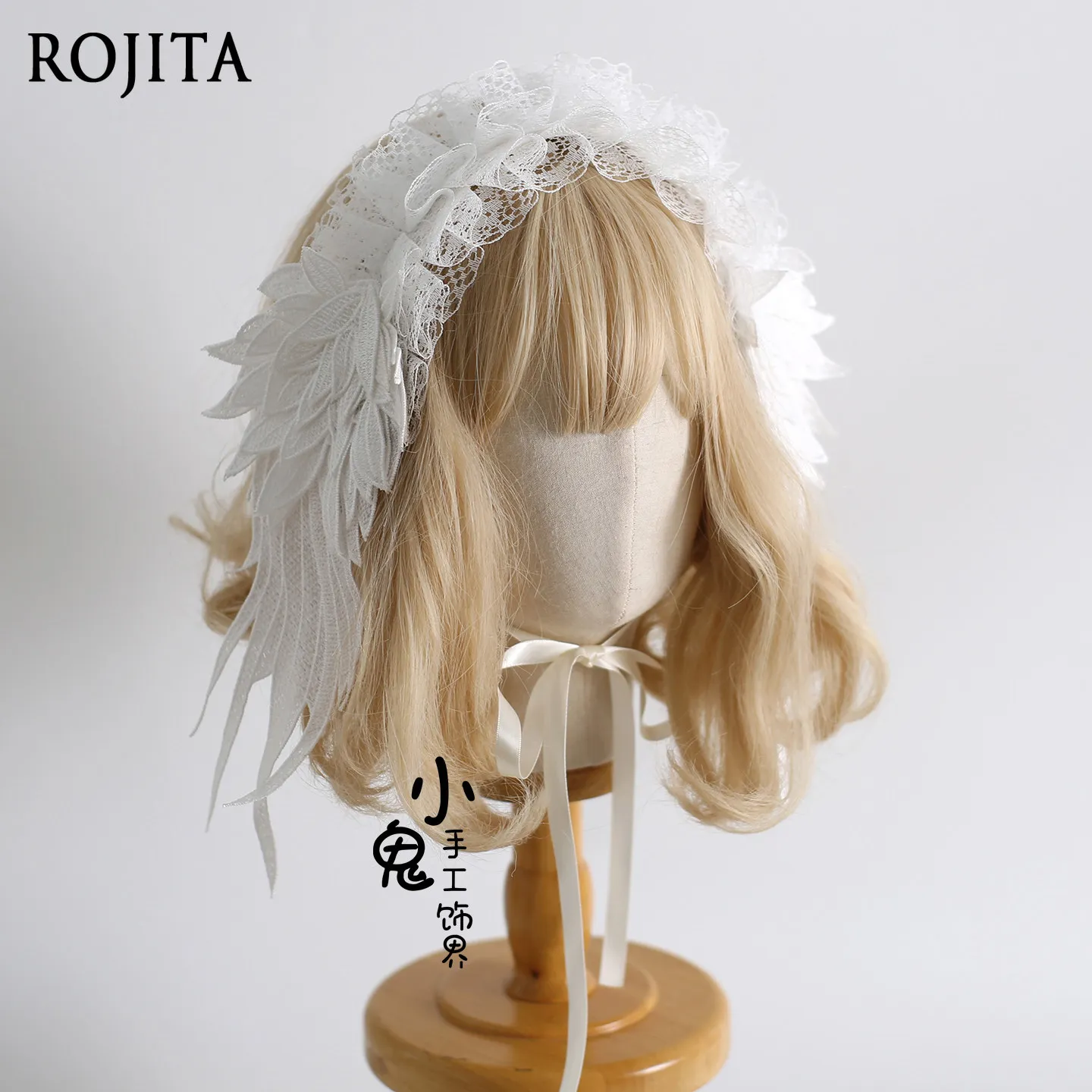 

Original Lolita Accessories Black and White Lolita Wing Headband Gothic Dark Subculture Headband Anime Accessories