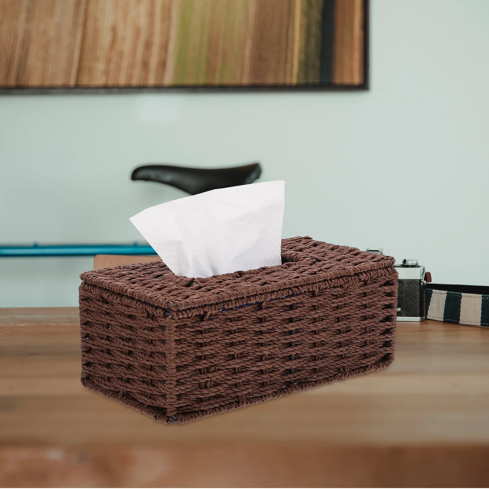 

1Pcs Woven Tissue Box Paper Rope Decorative Storage Multi-Functional Kitchen Napkin Holder Simple Design Tissue Box