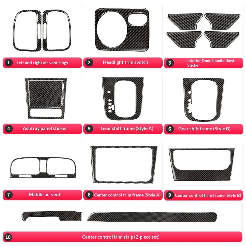 

For VW Golf 6 GTI Carbon Fiber Center Console Gear Shift Frame Interior Upgrade