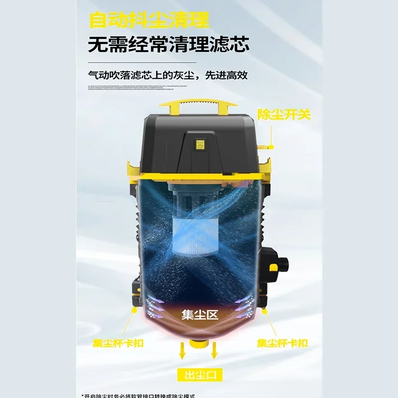 Wall‑Hanging High‑Suction Vacuum Cleaner Wall‑Mount Vacuum Device for Auto Detailing Car Washing Workshop