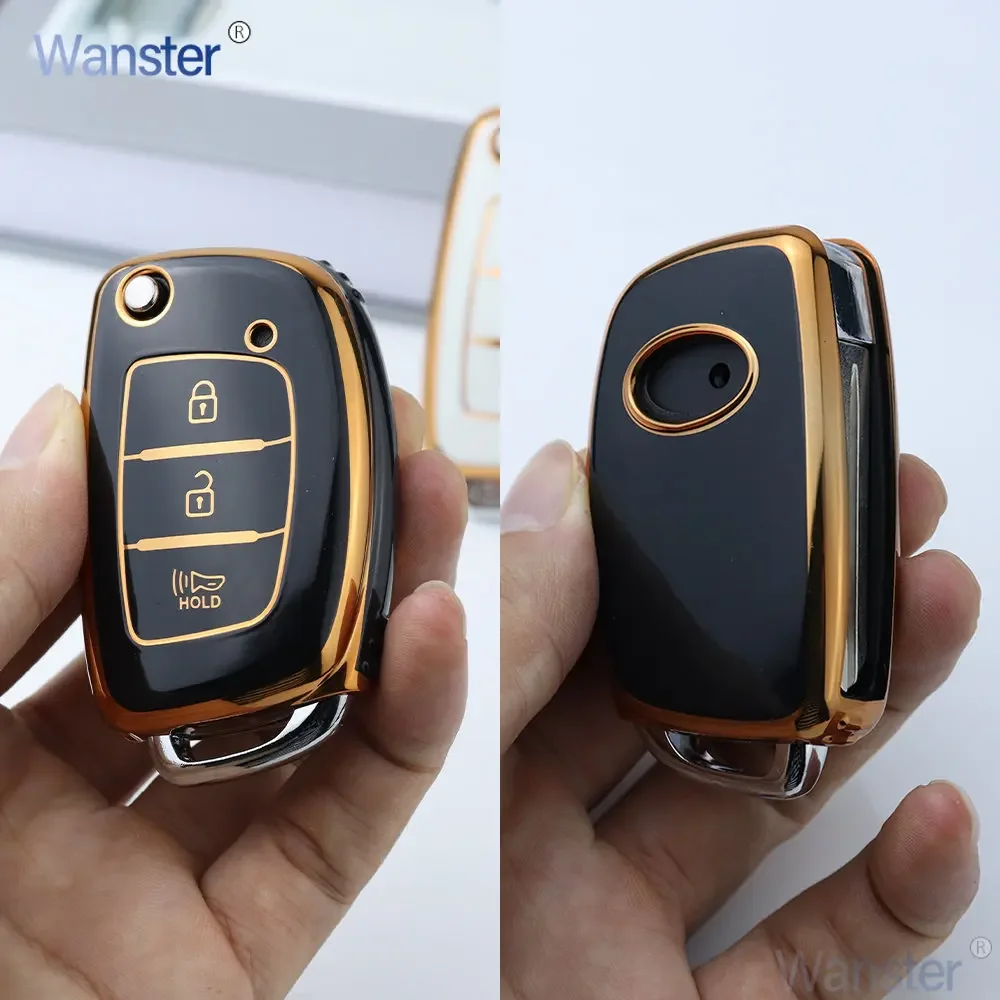 3/4 Botton Car Key Case Fob Cover Shell for Hyundai I30 I35 IX20 Solaris Verna Creta Ix25 Tucson Ix45 I40 I10 I20 HB20 IX35 I45