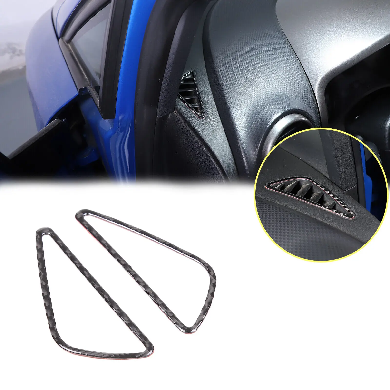 Soft Carbon Fiber Car Dashboard Side Air Conditioner Vent Frame Cover Trim For Seat Leon Mk2 2008-2012 Stickers Car Accessories