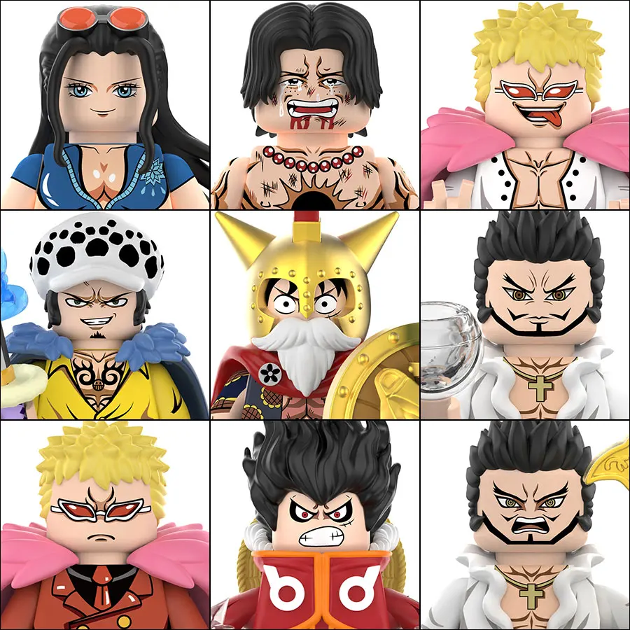 DY676 ONE PIECE Luffy Zoro Nami Sanji Chopper Bausteine Mini-Actionfiguren Zubehör Halloween Weihnachtsgeschenke für Kinder