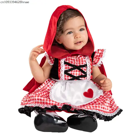2025 New Arrival Halloween Baby Girls Little Red Riding Hood Fancy Dress Costume