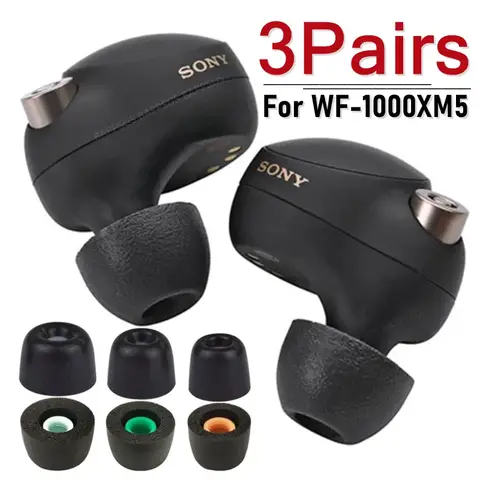 Almohadillas de repuesto para auriculares Sony WF-1000XM5 de espuma viscoelástica, antideslizantes, con cancelación de ruido, tapones para los oídos para SONY XM5