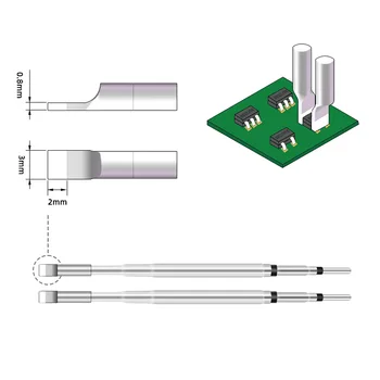 SEQURE 1 par de puntas de pinza para pinzas calientes SQ HT140 3.0FS y 5.0FS puntas de pala plana