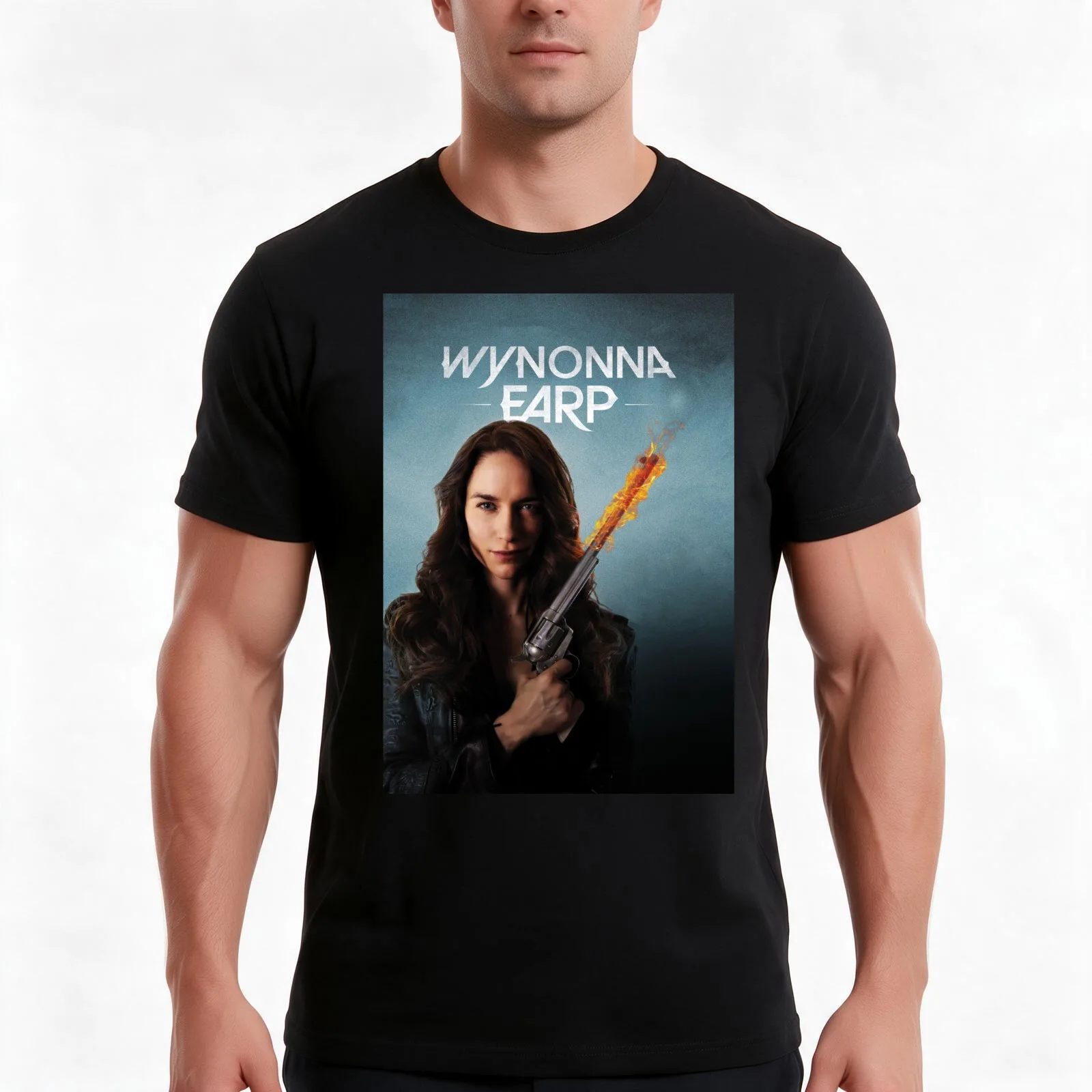 wynonna earp poster T-Shirt, Summer Casual Cotton Tee, Oversized Streetwear Tops, Vintage Graphic Print, Loose Fit Short Sleeve