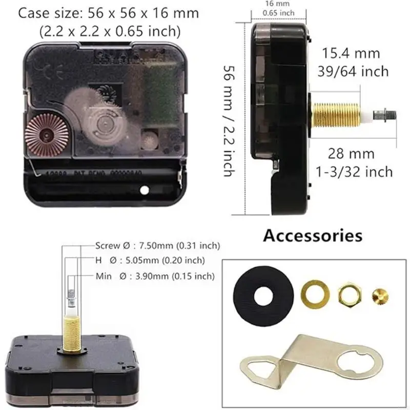 H8WB Quartzs DIY Wall Clock Movement Mechanism Battery Operated Silents Clocks Kits