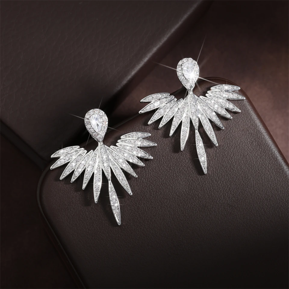 2024 New Luxury Wings Of Angels silver color Gold color korean Earings For Women Lady Anniversary Gift Jewelry Bulk Sell