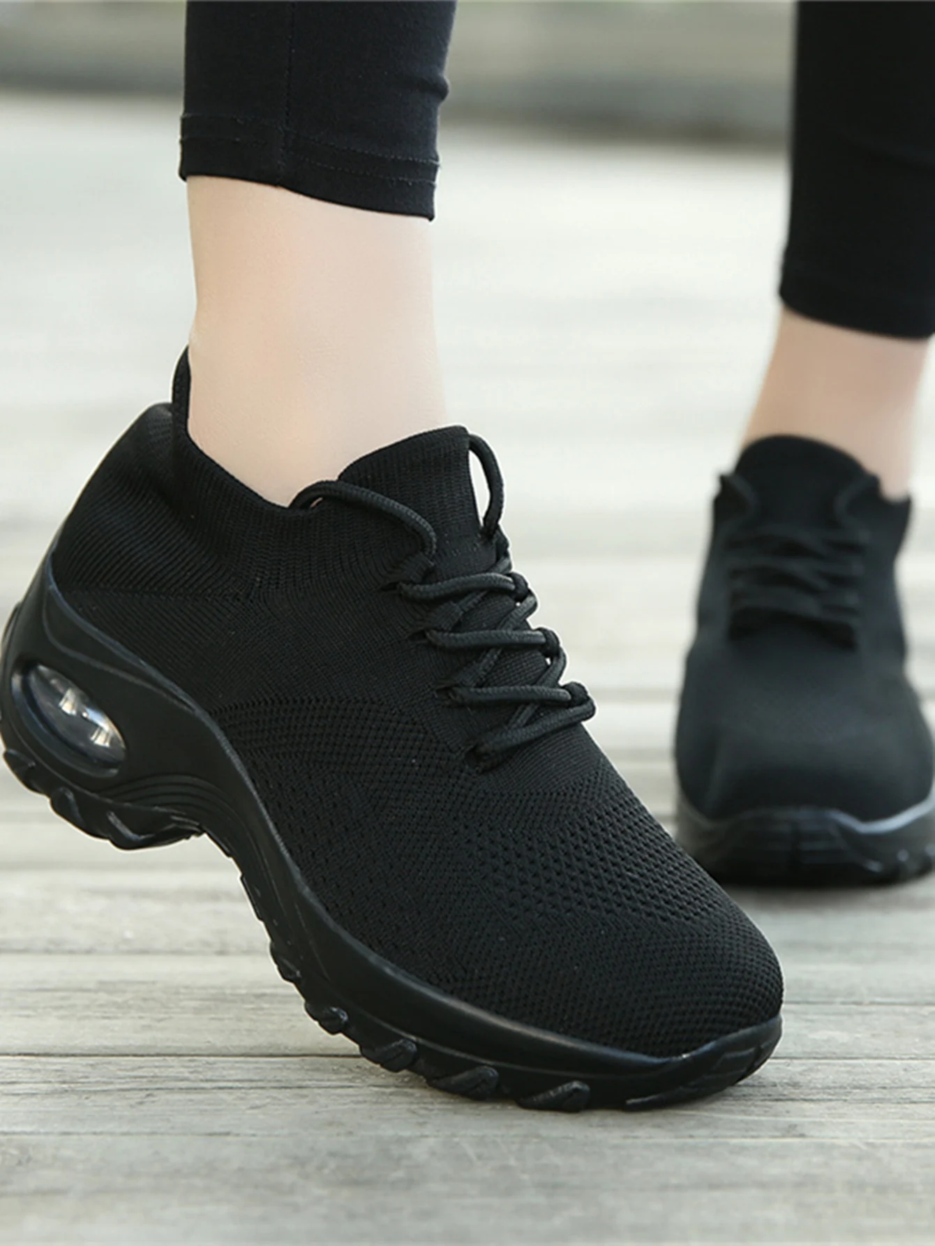 Women Air Cushioned Sports Shoes Outdoor Running Lightweight Height Increasing Sneakers Air Mesh Trainning Shoes Dropshipping