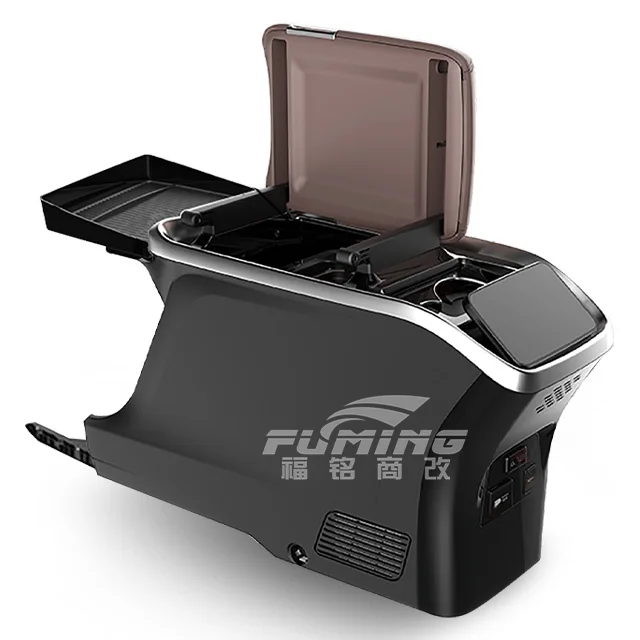 

Wholesale 21-23 Models of SIENNA Front Control Armrest Box Refrigerator Wireless Water Cup Holder With Power Plug