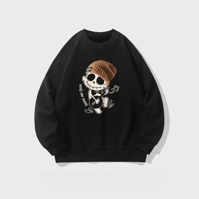 

New hip-hop retro design printed round-neck sweatshirt for autumn and winter 2025, trendy couple outfits for men and women