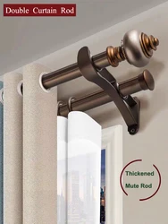 USA Classic Complete Set Double Bracket Curtain For Windows Rod Diameter 28MM Aluminum Alloy Mute Wall Roman Pole Home Decor