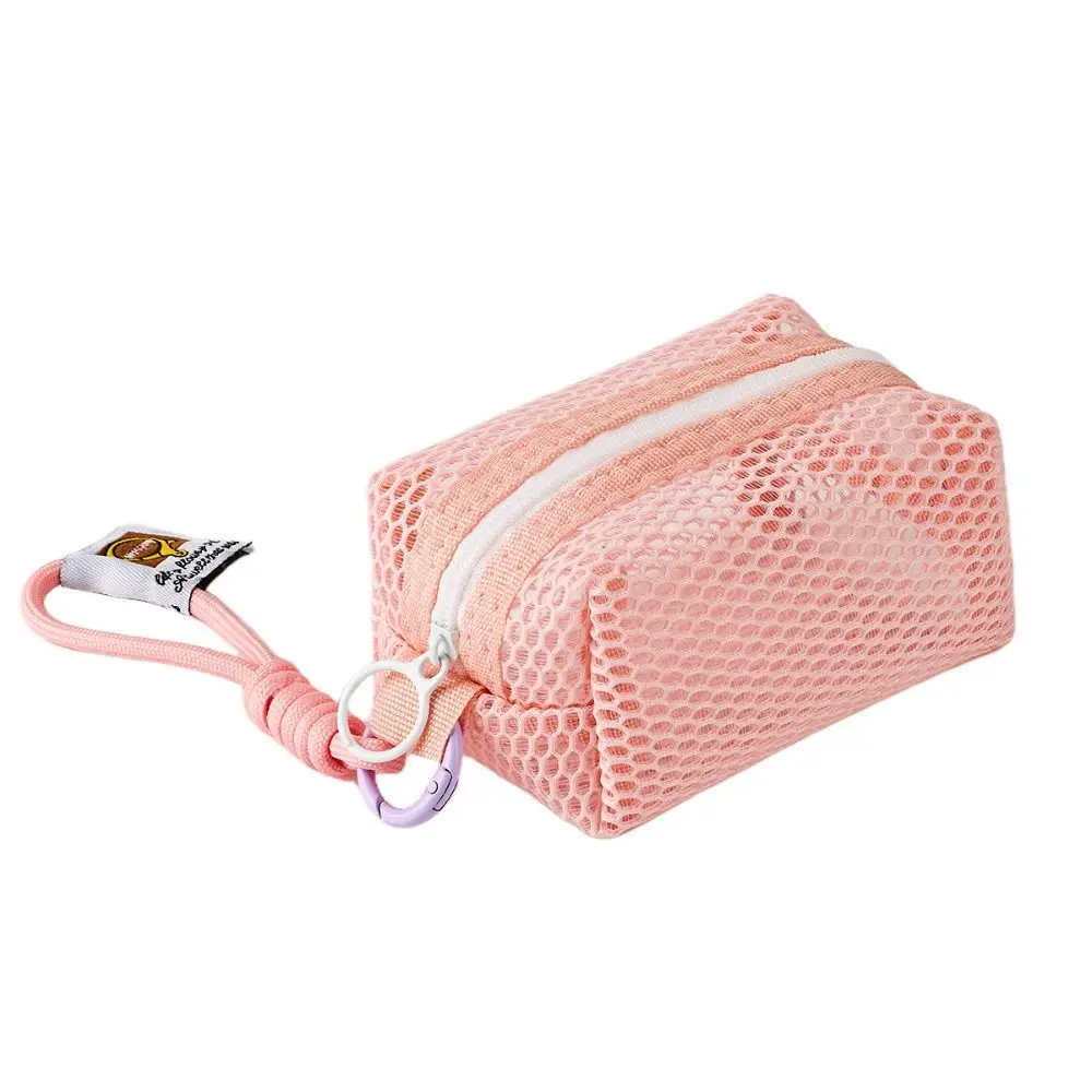 Multi-functional Mesh Mesh Storage Bag Handheld Large Capacity Small Makeup Bag Dopamine Color Organizer Cosmetic Bag