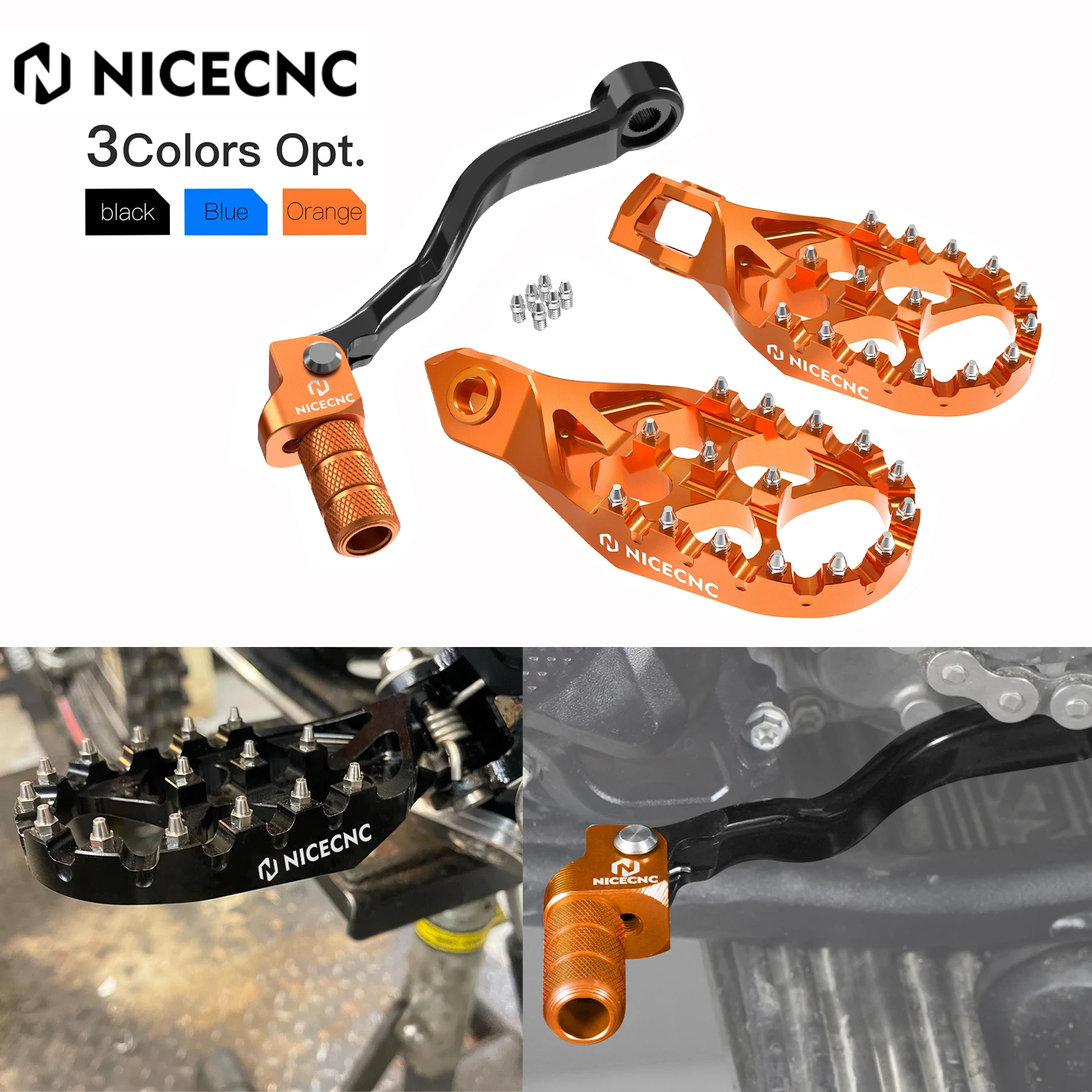 

For KTM EXC 300 EXC250 XCW 300 EXC XCW 150 250 2024 SX250 SX XC 125 250 300 2023-2024 Forged Foot Pegs & Forged Gear Shift Lever